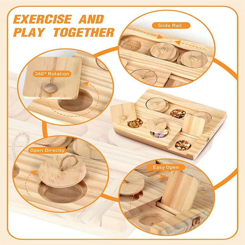 Engage Your Hamster's Senses with Our Wooden Hamster Feeder Snack Dispenser