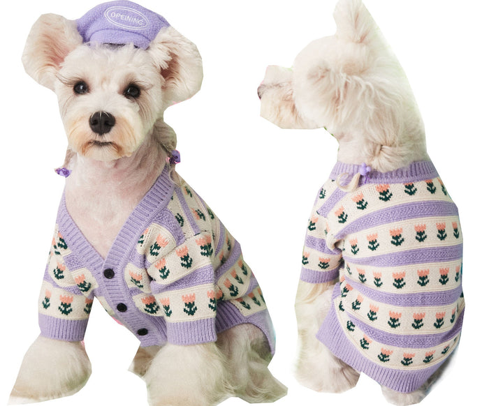 Why Your Dog Deserves the Purple Flower Pet Dog Sweater Cardigan