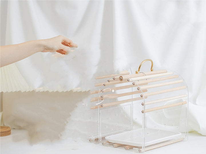 Experience Luxury and Comfort with the Full Transparent Bird Log Acrylic Parrot Cage