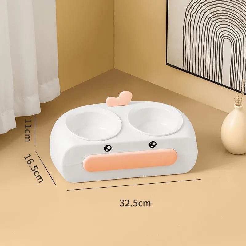 Duck Design Pet Double Feeding Bowl