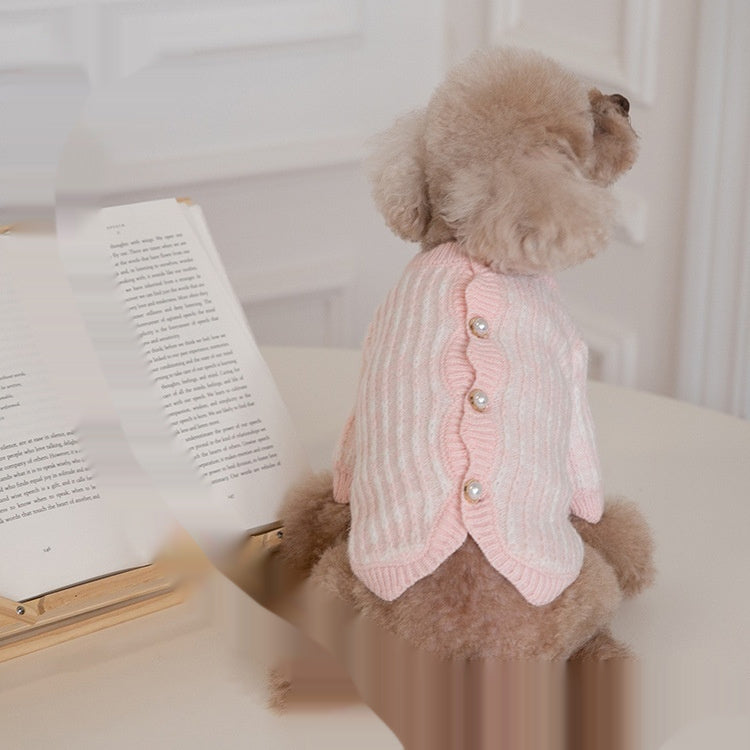 Winter Pearl Sweater Cardigan Pet Clothes