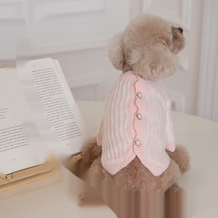 Winter Pearl Sweater Cardigan Pet Clothes