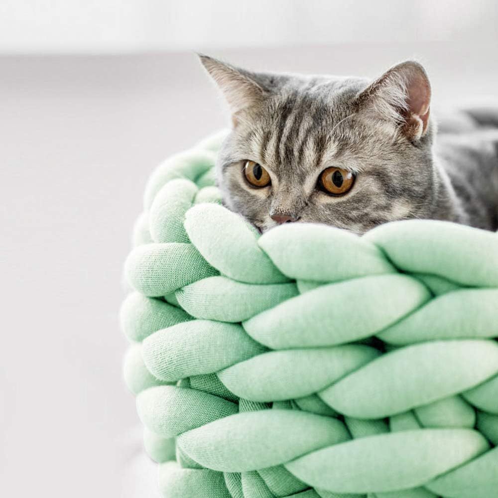 Cotton Knitted Round Pet Bed