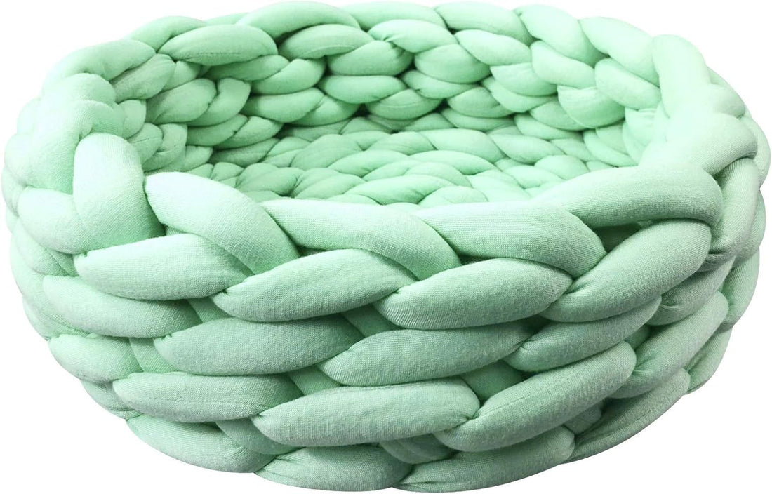Cotton Knitted Round Pet Bed