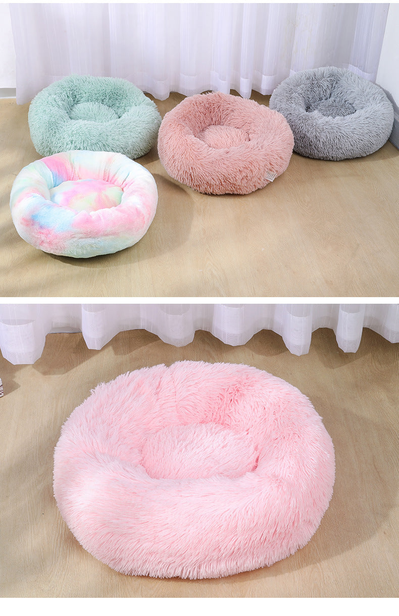 Pet Warm Plush Round Pet Bed