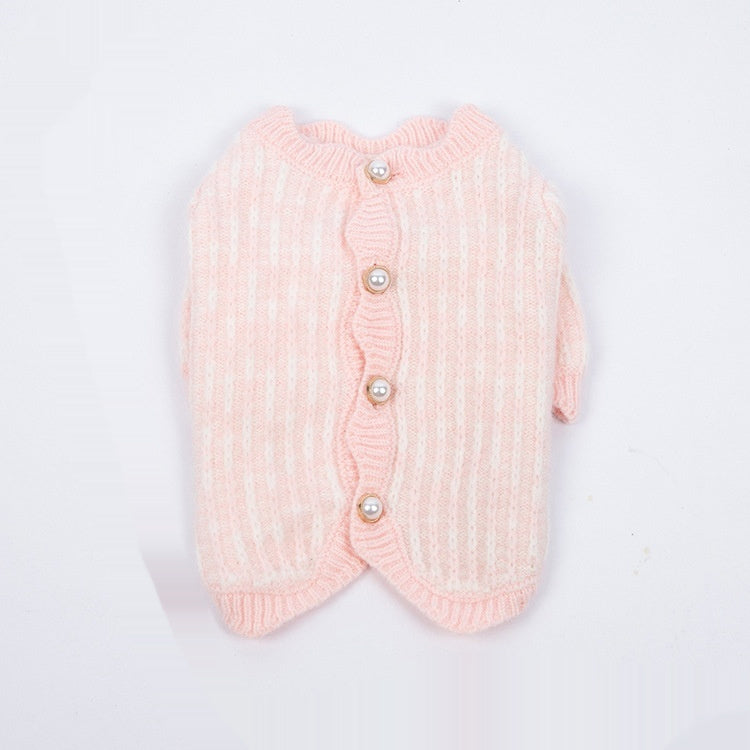 Winter Pearl Sweater Cardigan Pet Clothes