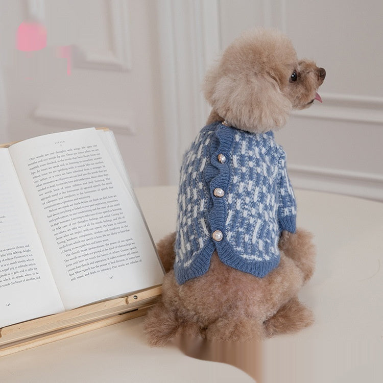 Winter Pearl Sweater Cardigan Pet Clothes