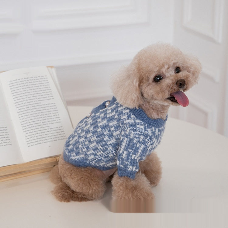 Winter Pearl Sweater Cardigan Pet Clothes
