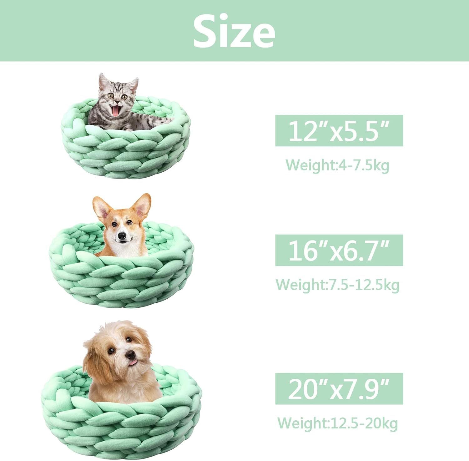 Cotton Knitted Round Pet Bed