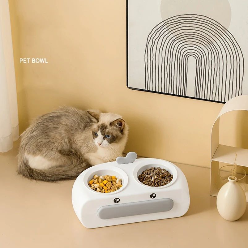 Duck Design Pet Double Feeding Bowl