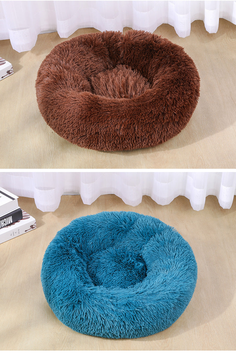 Pet Warm Plush Round Pet Bed