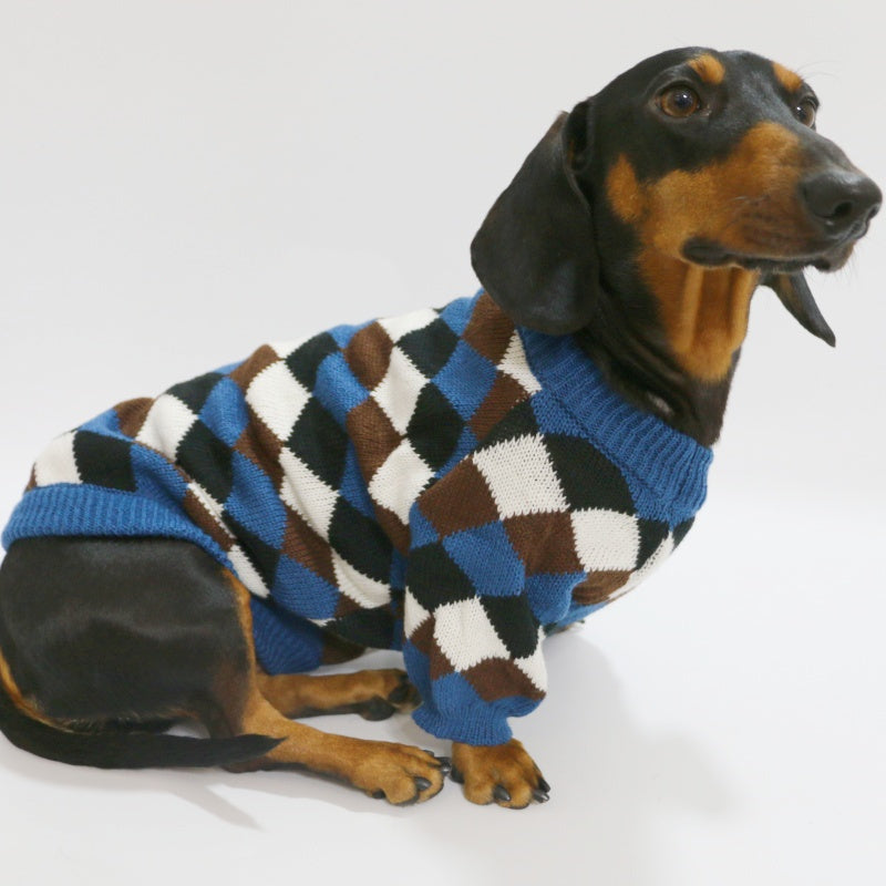 Pet Puppy Rhombus Sweater