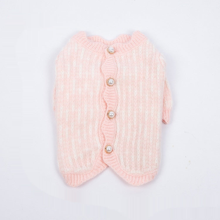 Winter Pearl Sweater Cardigan Pet Clothes