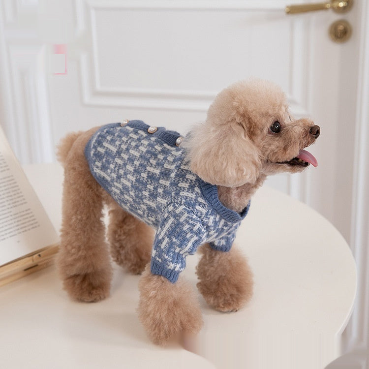 Winter Pearl Sweater Cardigan Pet Clothes