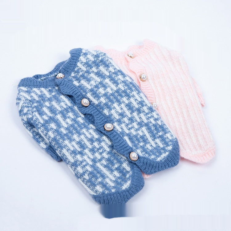 Winter Pearl Sweater Cardigan Pet Clothes