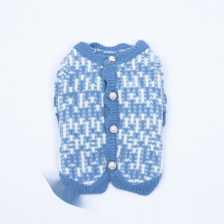 Winter Pearl Sweater Cardigan Pet Clothes