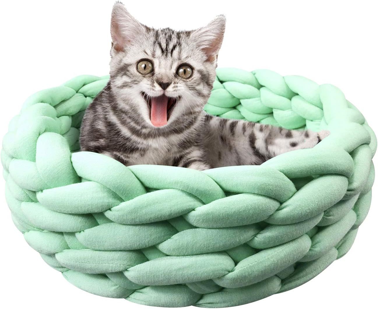 Cotton Knitted Round Pet Bed