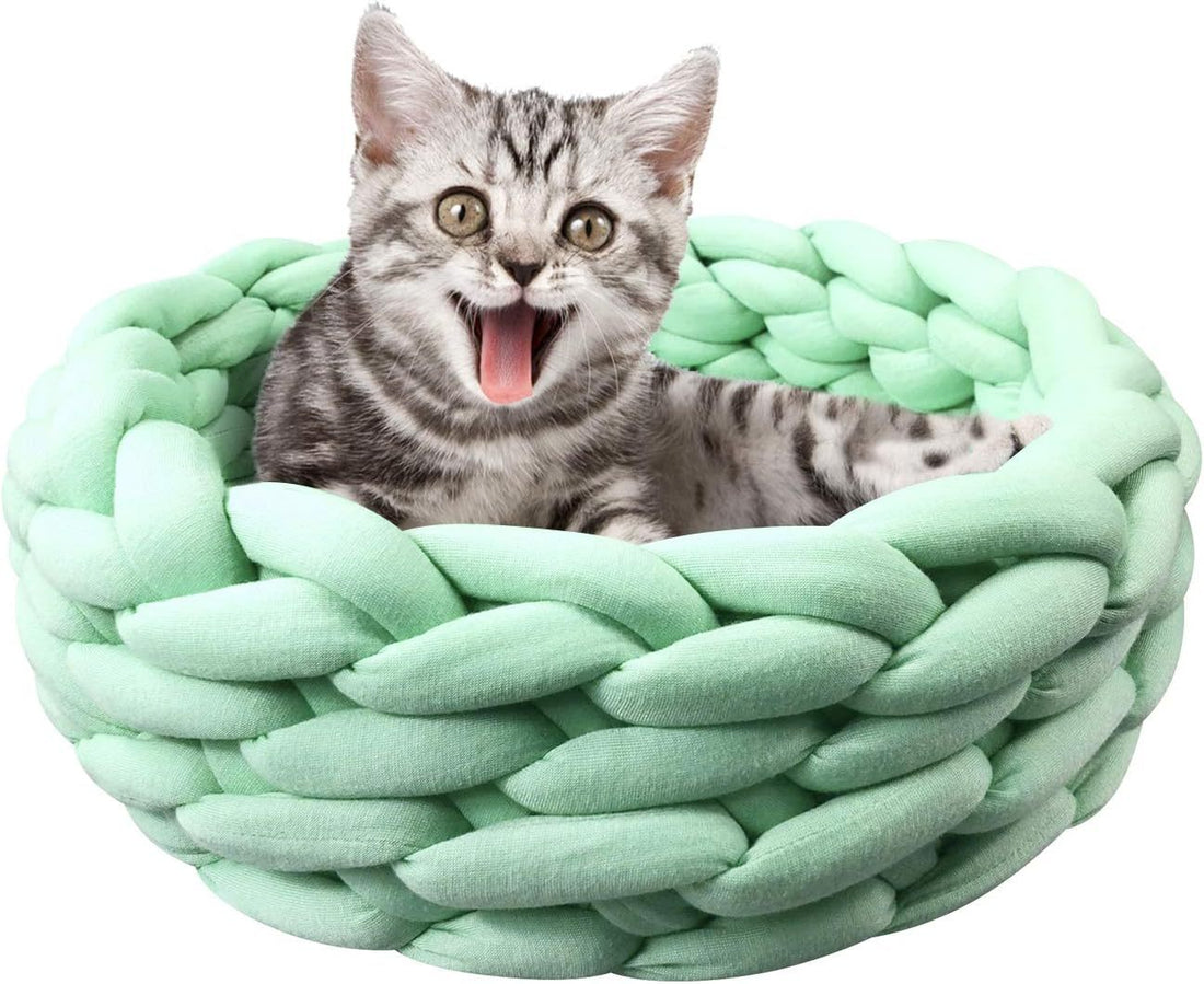 Cotton Knitted Round Pet Bed