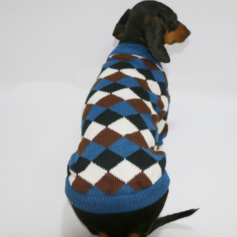 Pet Puppy Rhombus Sweater